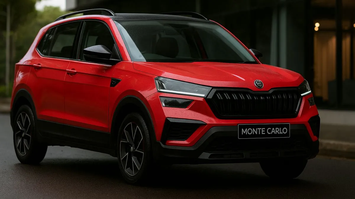 Skoda Kushaq Monte Carlo front design with black grille