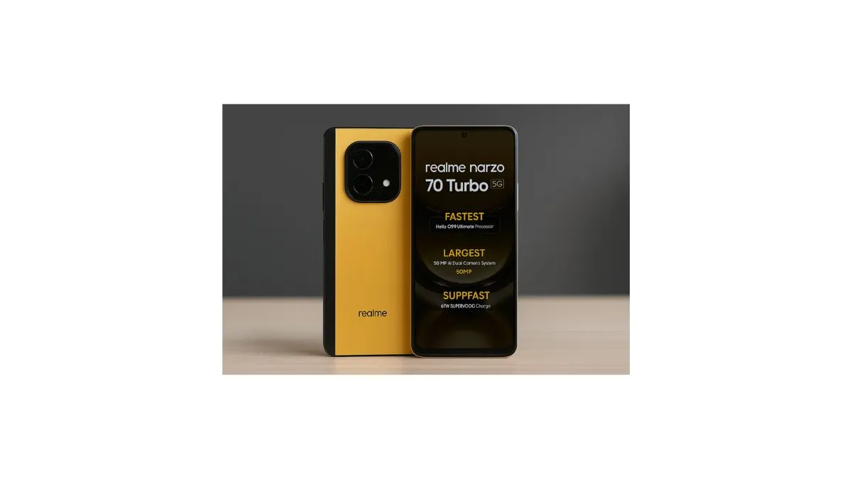 Realme Narzo 70 Turbo 5G front and back design