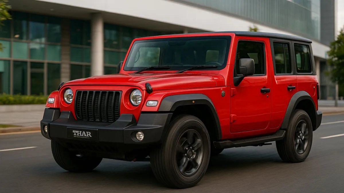 Mahindra Thar 5-Door ROXX front view with LED headlamps