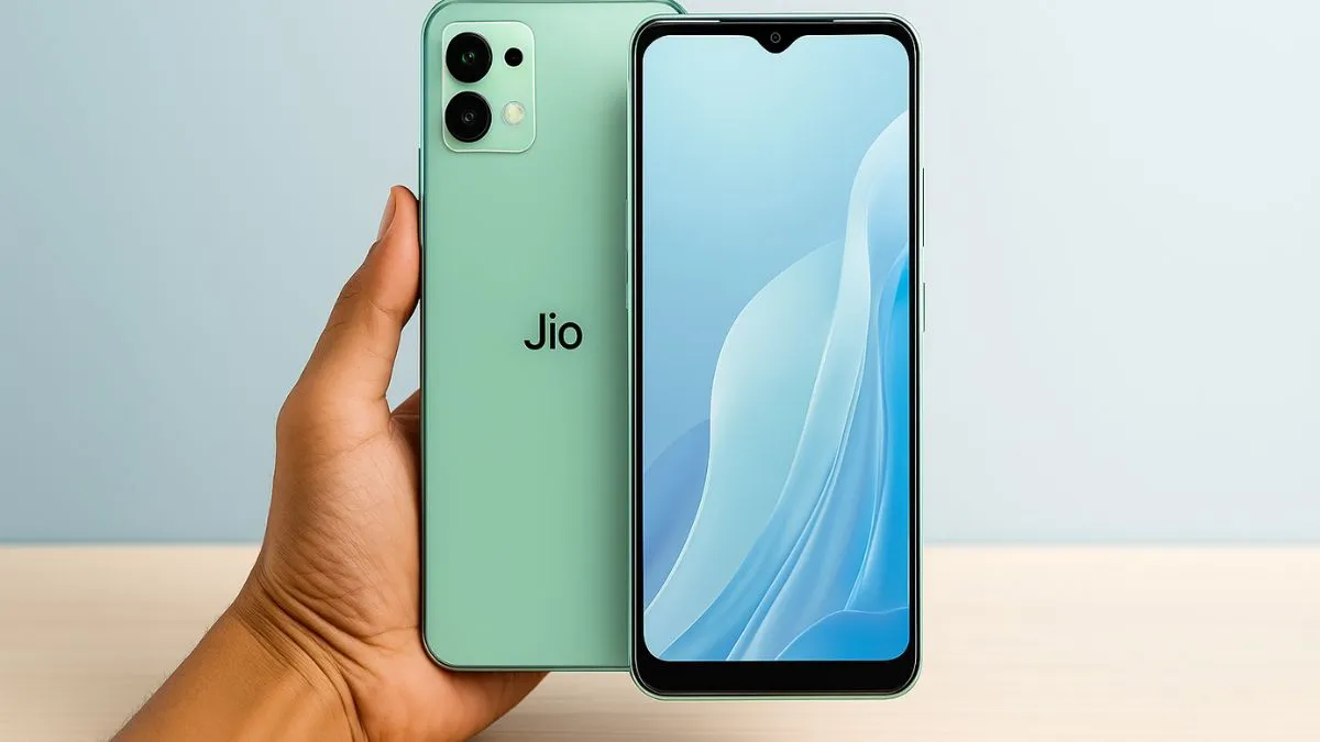 JioPhone 3 5G front and rear view