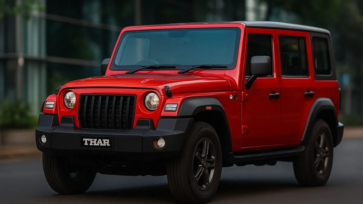 Mahindra Thar ROXX 5-Door front design with LED projector headlamps